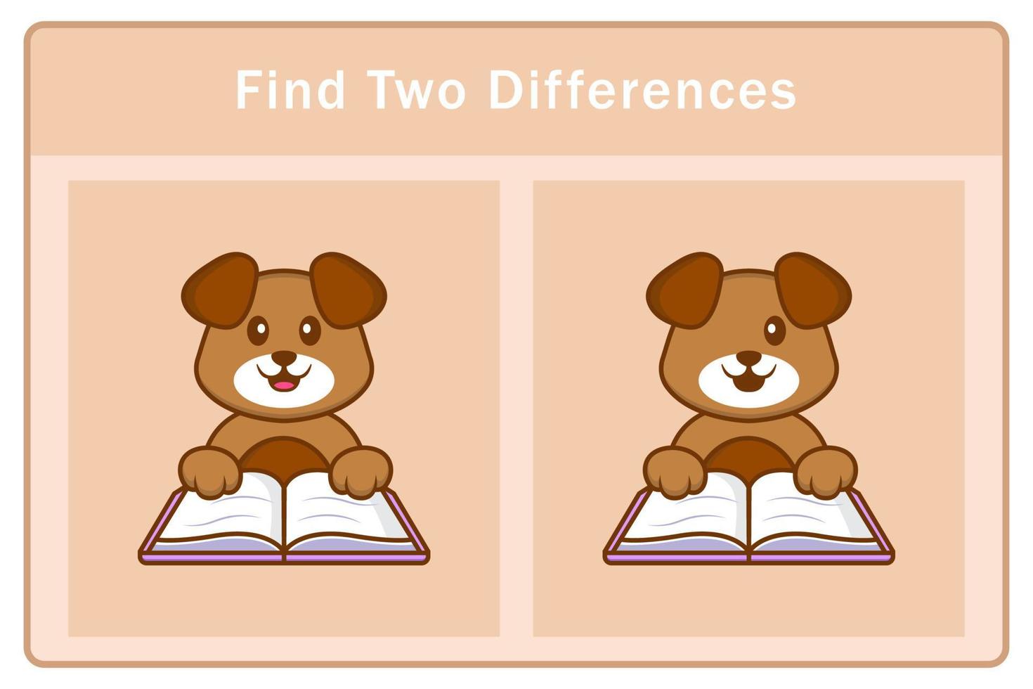 Cute dog cartoon character. Find differences. Educational game for  children. Cartoon vector illustration 3788482 Vector Art at Vecteezy
