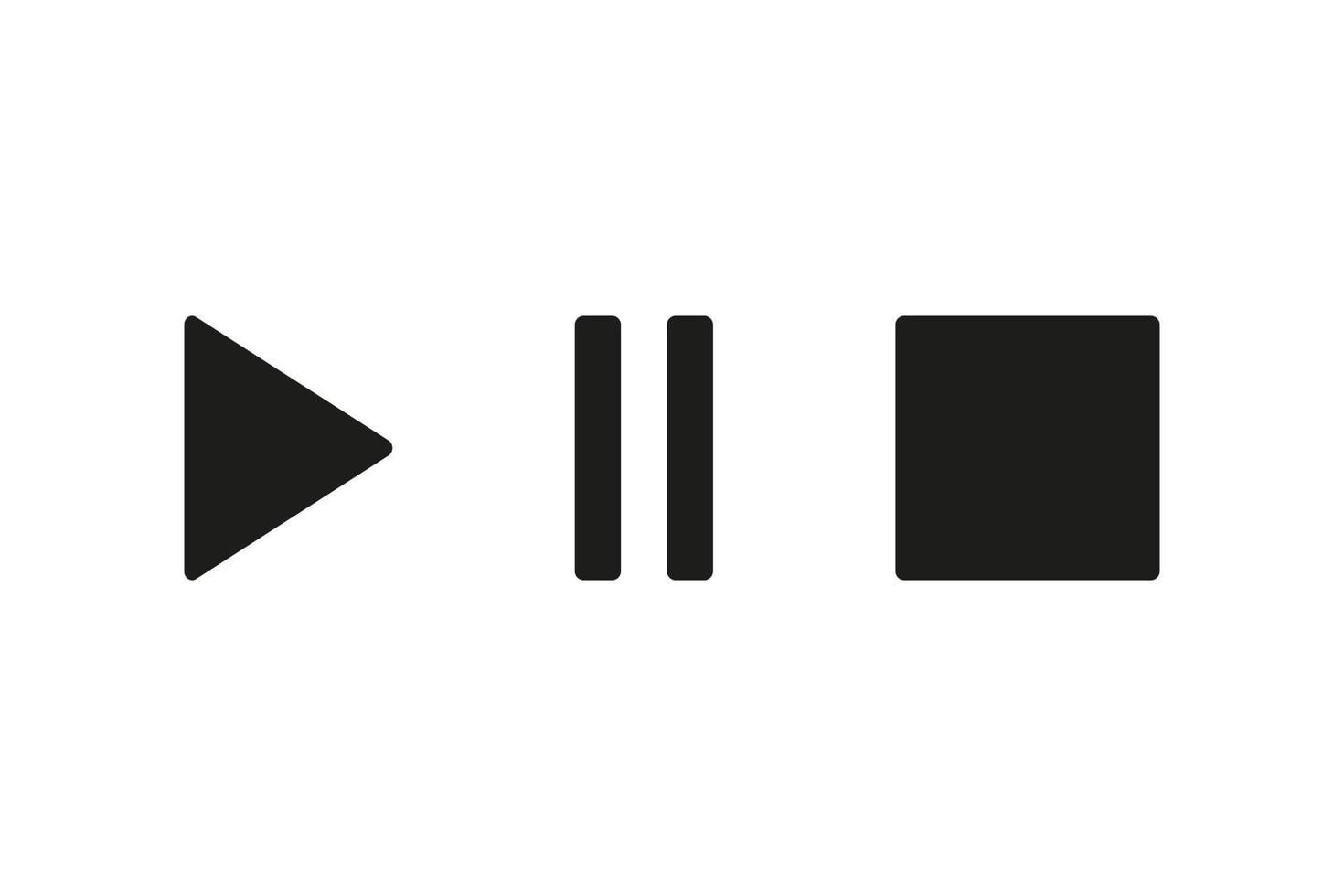 Play, Pause and Stop icons. Vector illustration