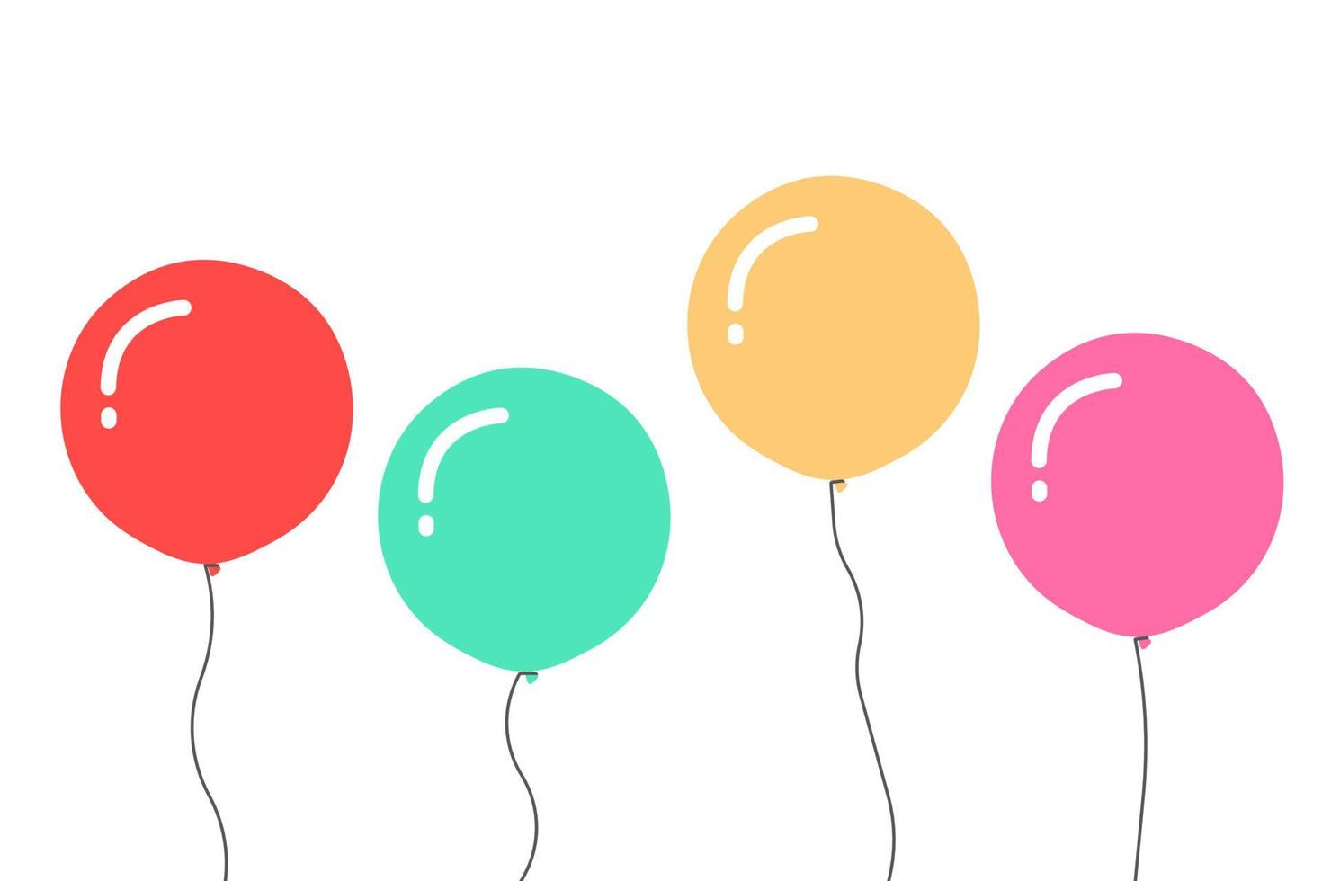 Ballons for holidays. Vector illustration in flat design