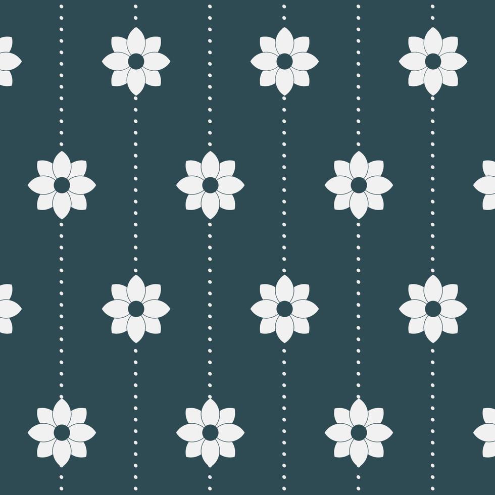 cute seamless pattern snowflakes flower blue background vector