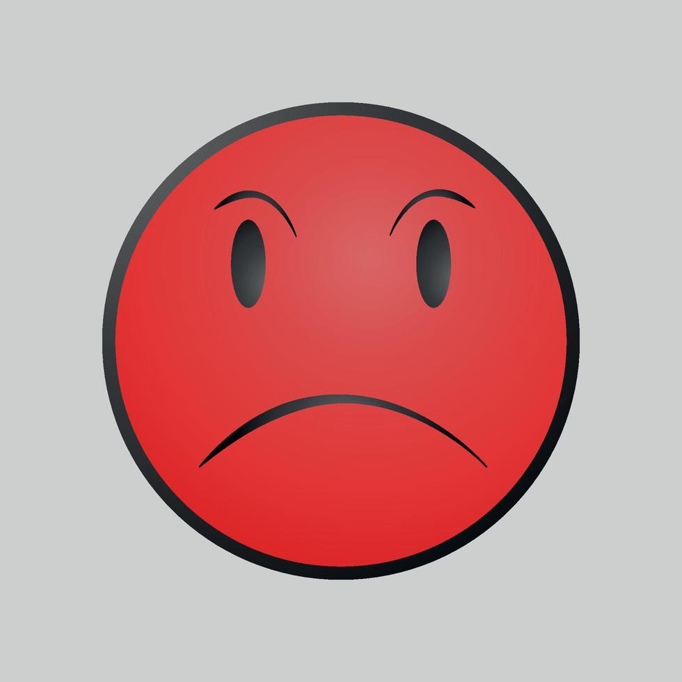 red mad angry face emoticon vector illustration