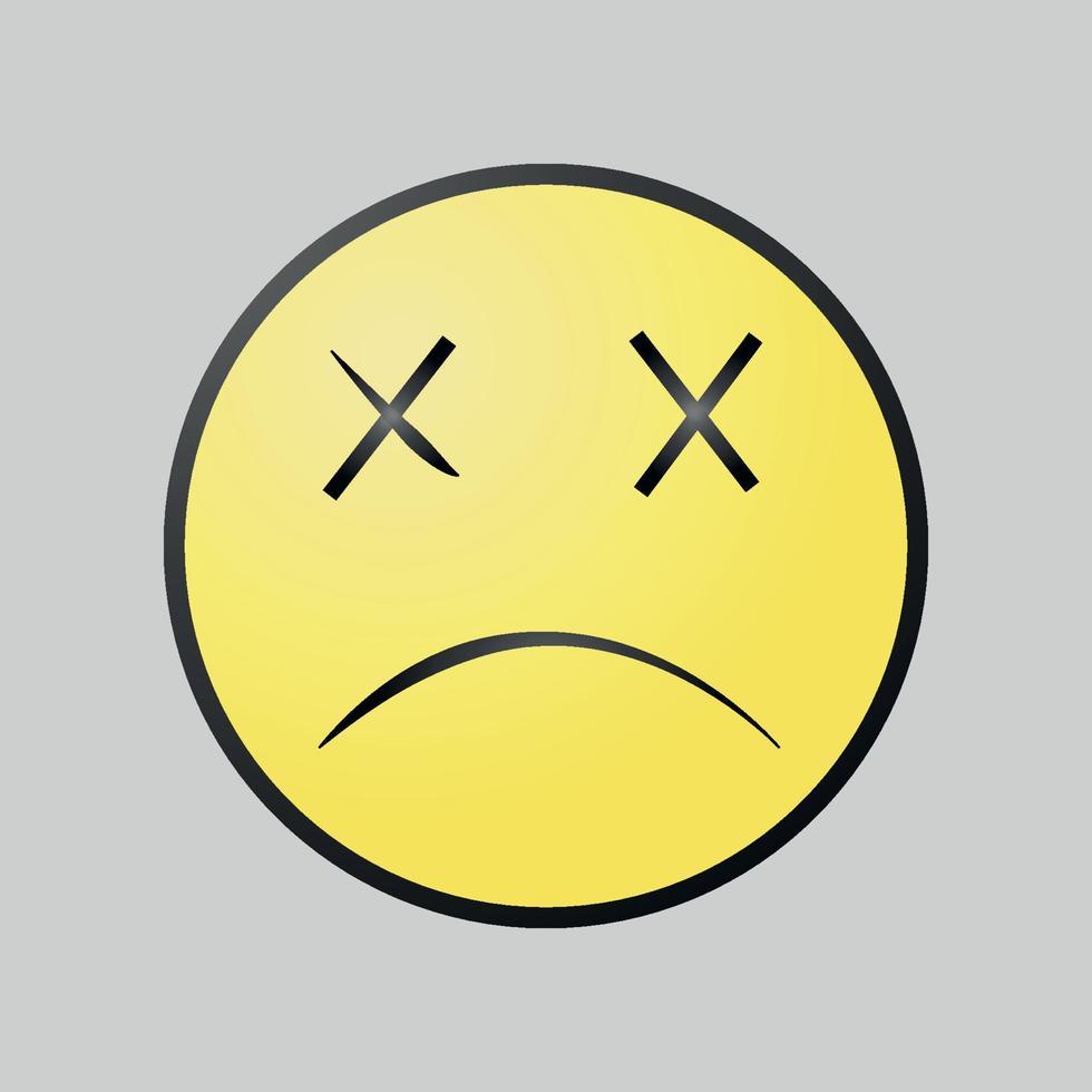 drunk wasted emoticon vector illustration