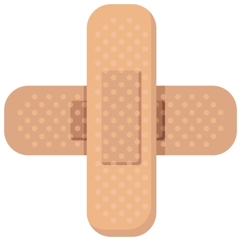 Bandage elastic medical plasters, first aid  stickers injury or scratch protection pharmaceutical, band-aid with antibacterial covering in a flat style. vector