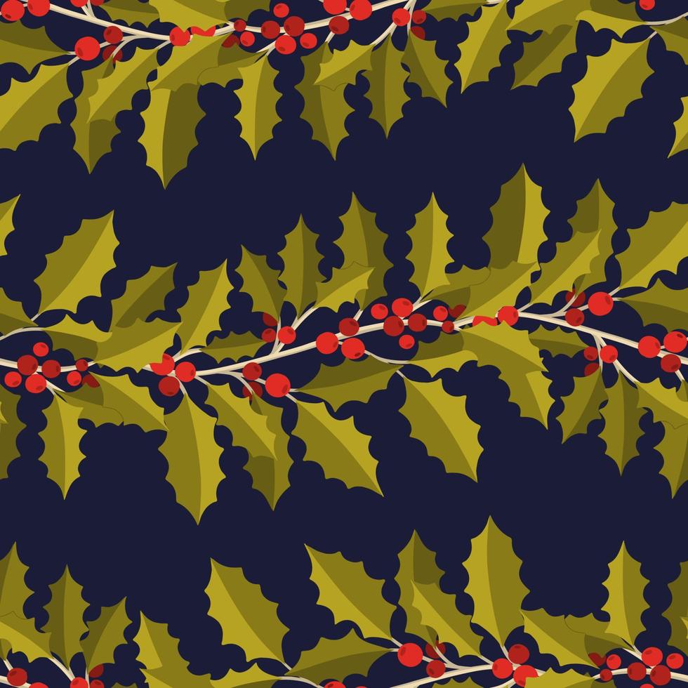 Seamless pattern branch leaves.Nature background horizontal strip plant. vector