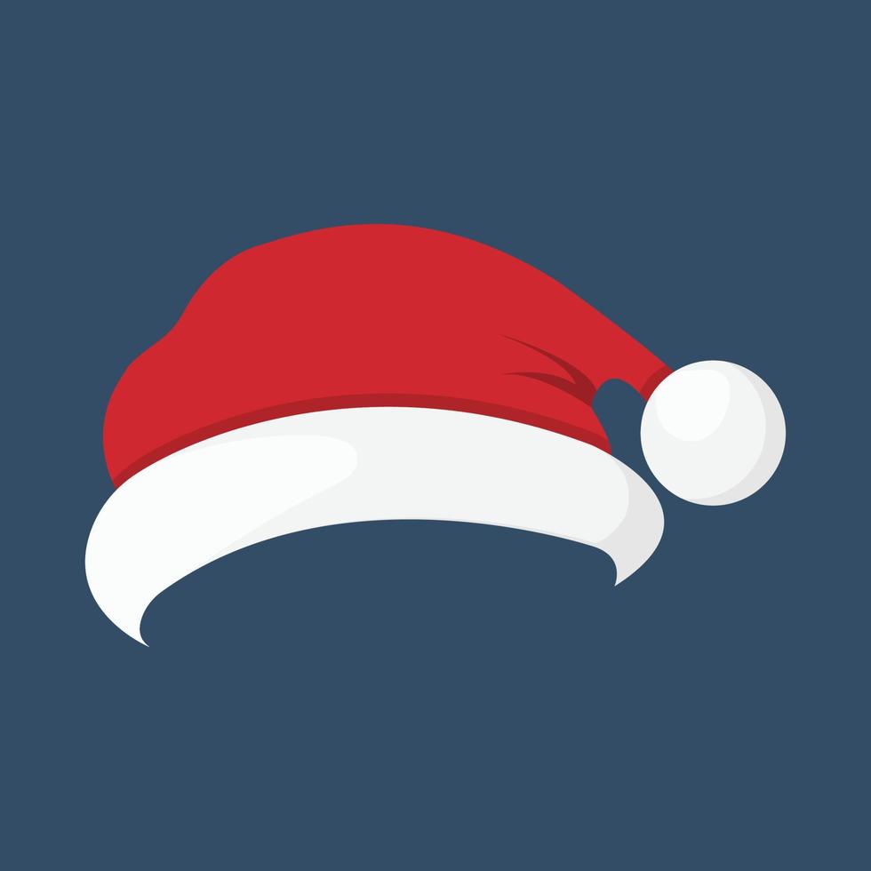 Santa beanie hat in flat style vector
