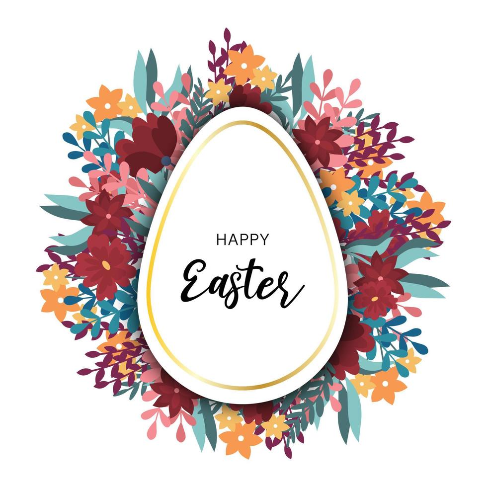 Happy Easter greeting card background vector