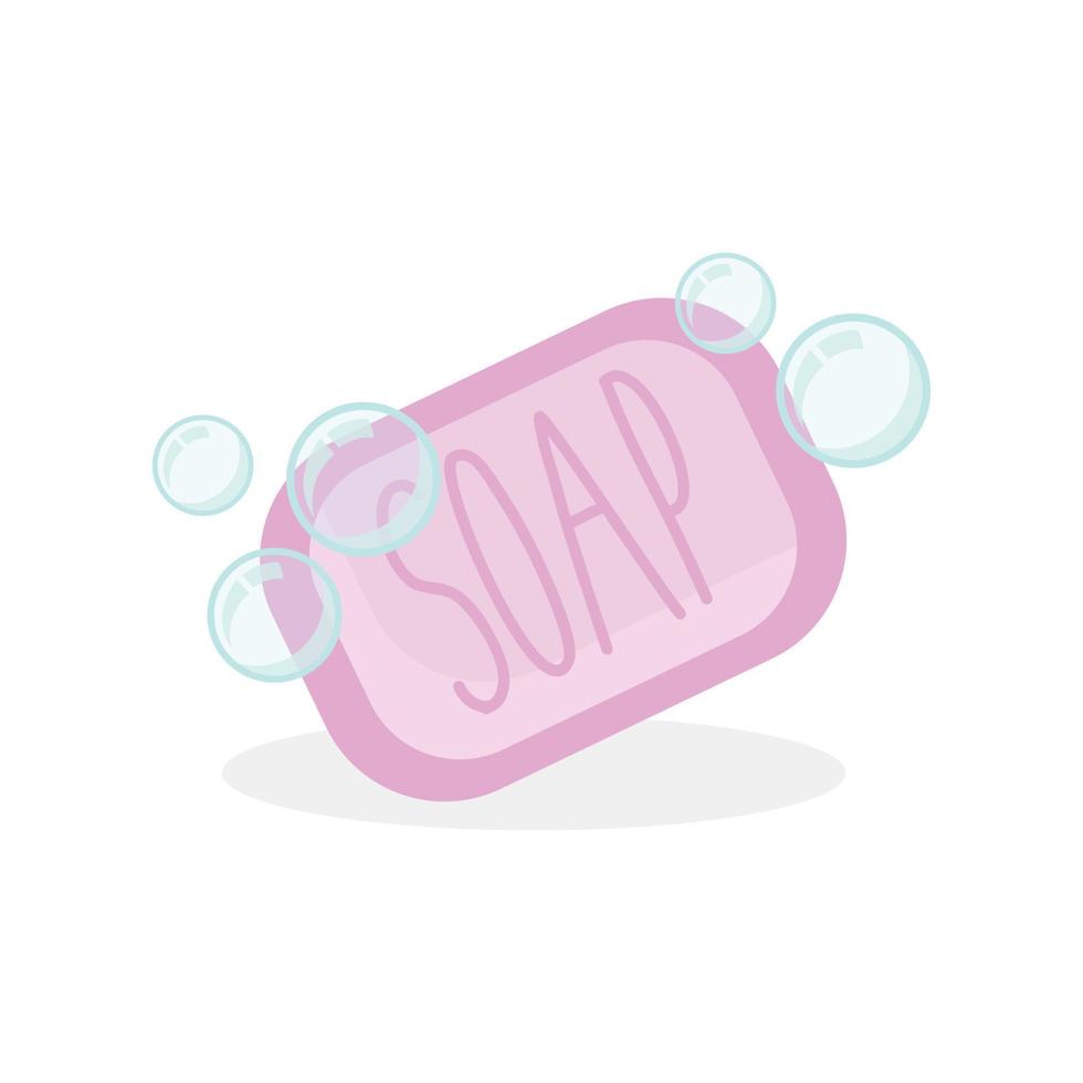 Pink soap with bubbles vector