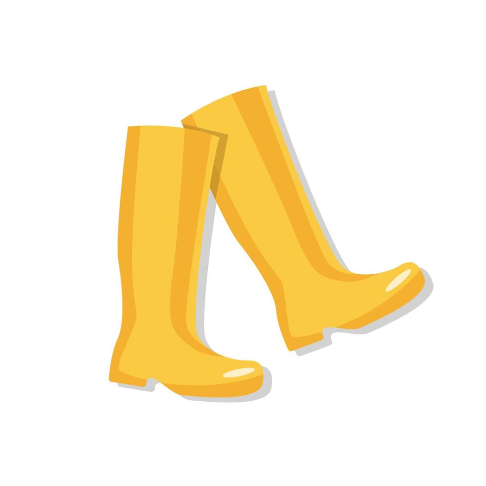botas de goma de lluvia amarillas vector