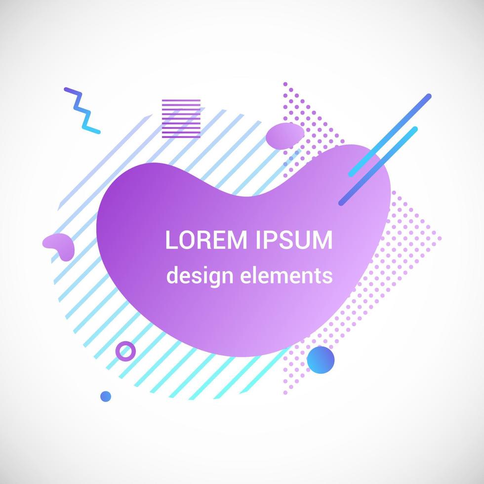 Modern liquid abstract element shape gradient memphis style design fluid vector colorful illustration banner simple shape template for presentation, flyer, brochure isolated on white background.