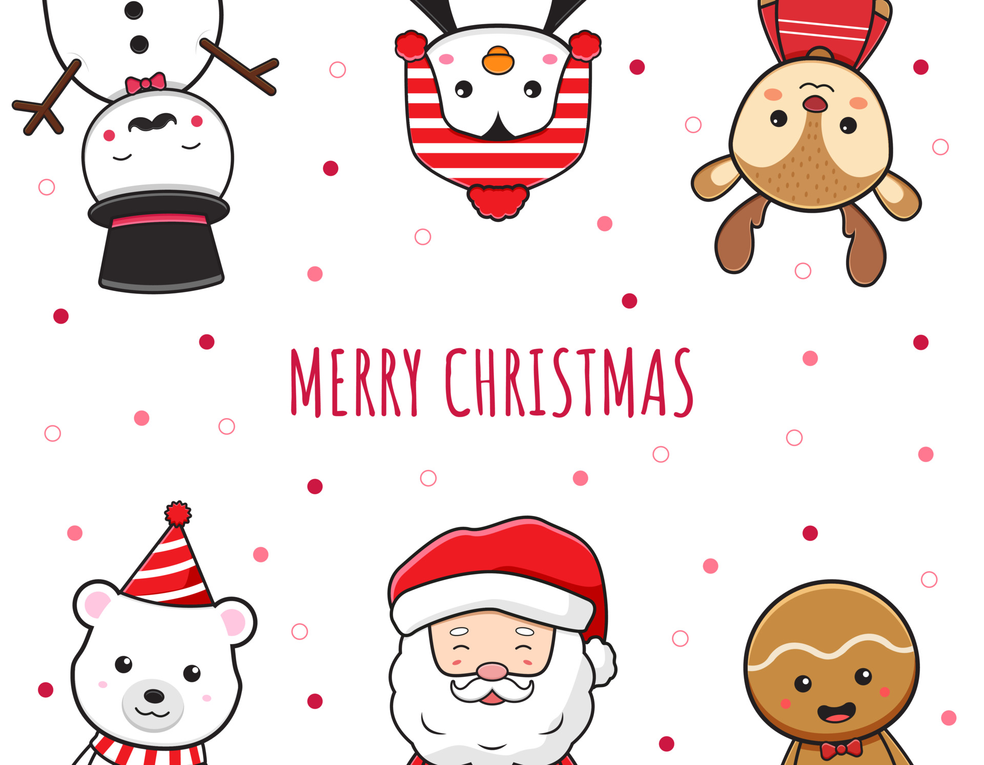 Merry Christmas cartoon doodle - Góc nhìn vui nhộn và đầy sáng tạo về những dòng chữ \
