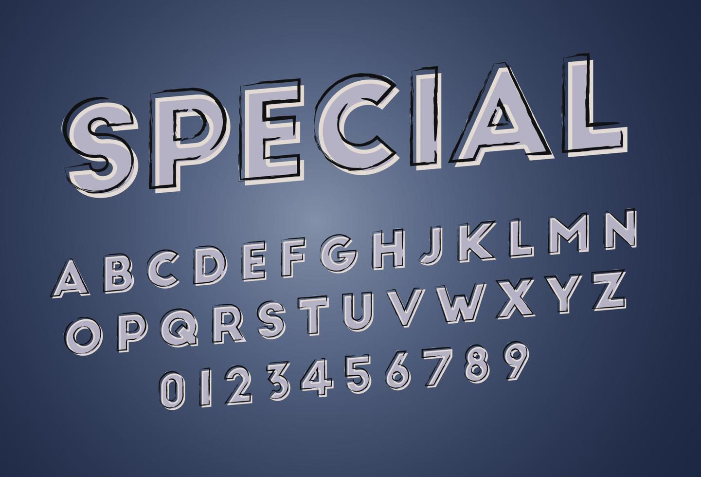 vintage retro font with 3d extrude text effect, old retro logotype vector