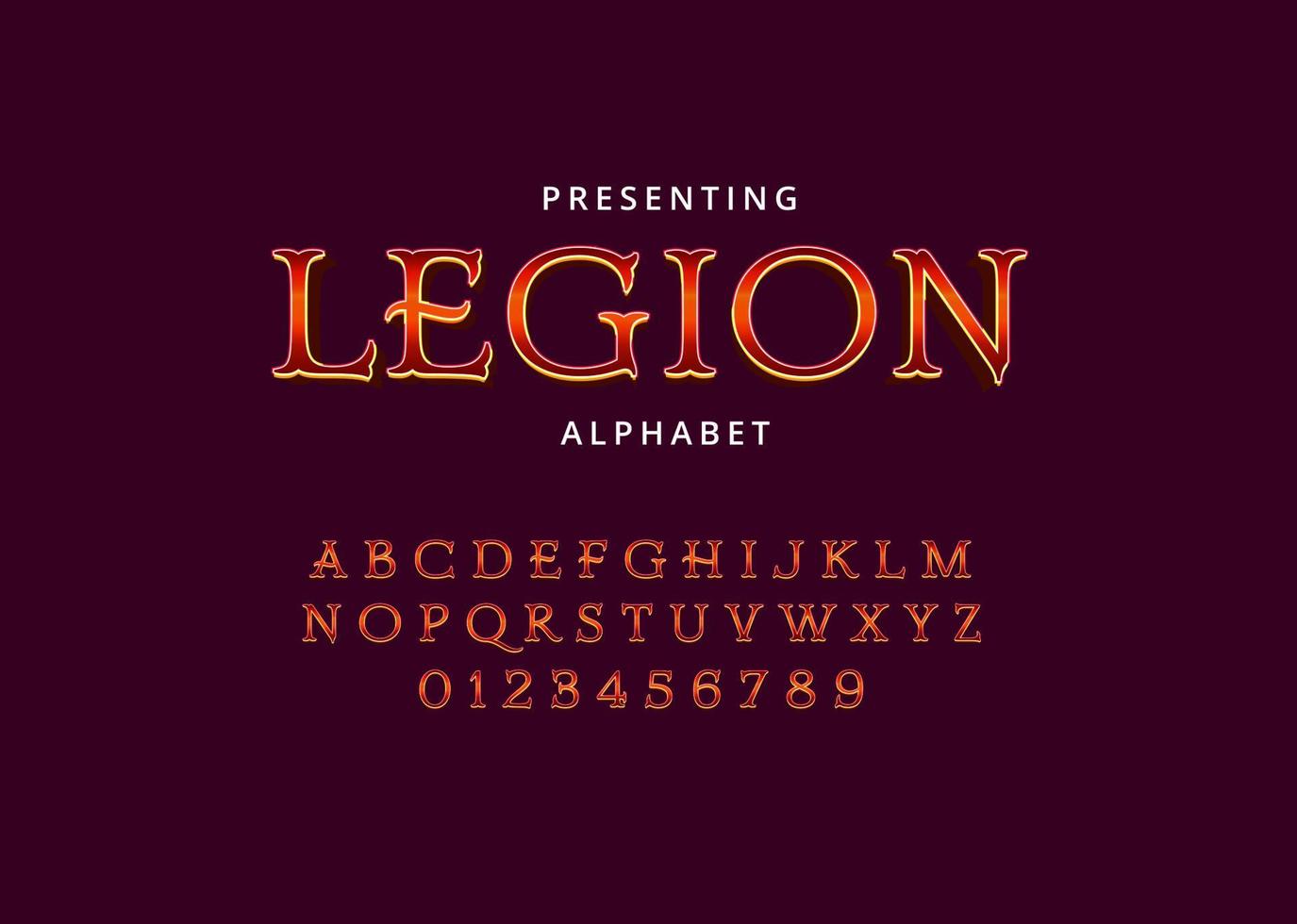 Vintage movie title style font design, set of letters and numbers vector