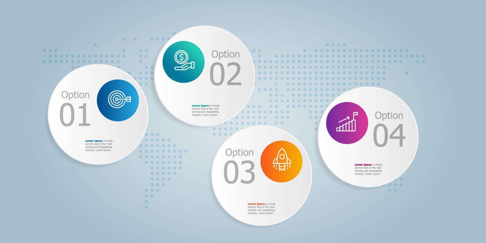 horizontal circle infographic presentation vector