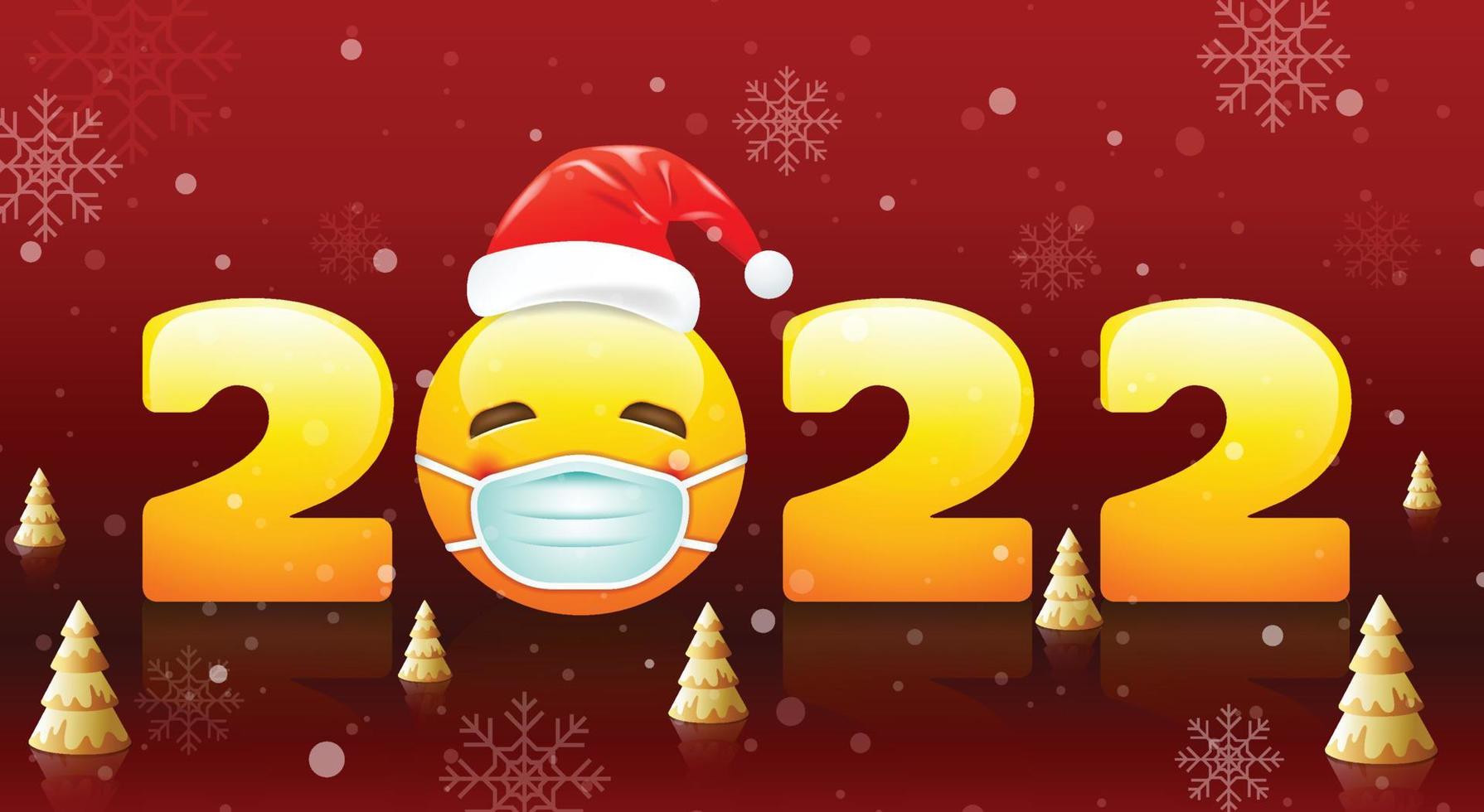 feliz navidad y próspero año nuevo 2022, nueva normalidad vector