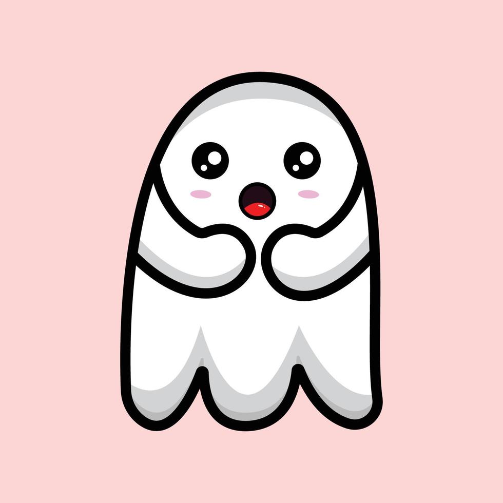 Diseño de vector de personaje fantasma kawaii