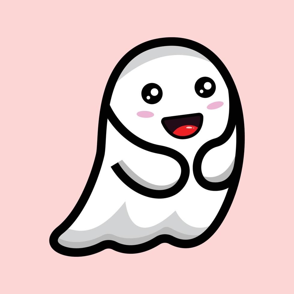 diseño lindo del ejemplo de la sonrisa del fantasma vector