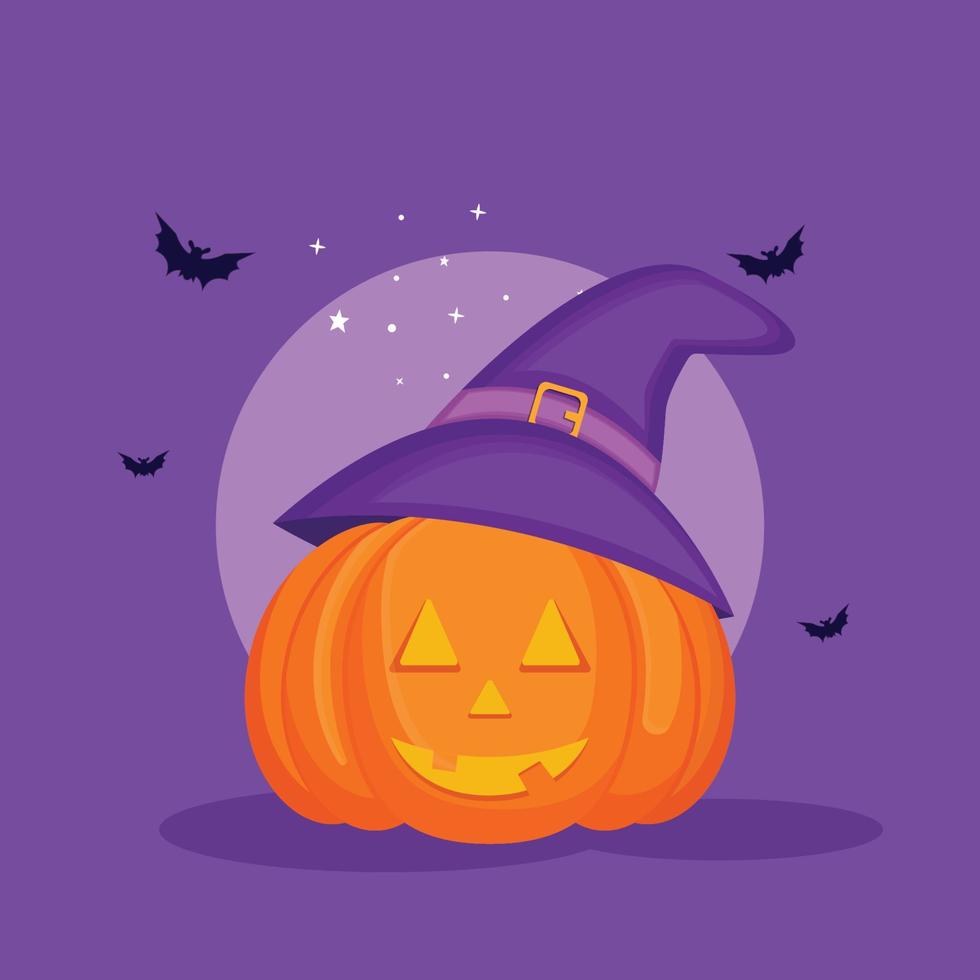 diseño de ilustración de personaje de halloween de calabaza vector