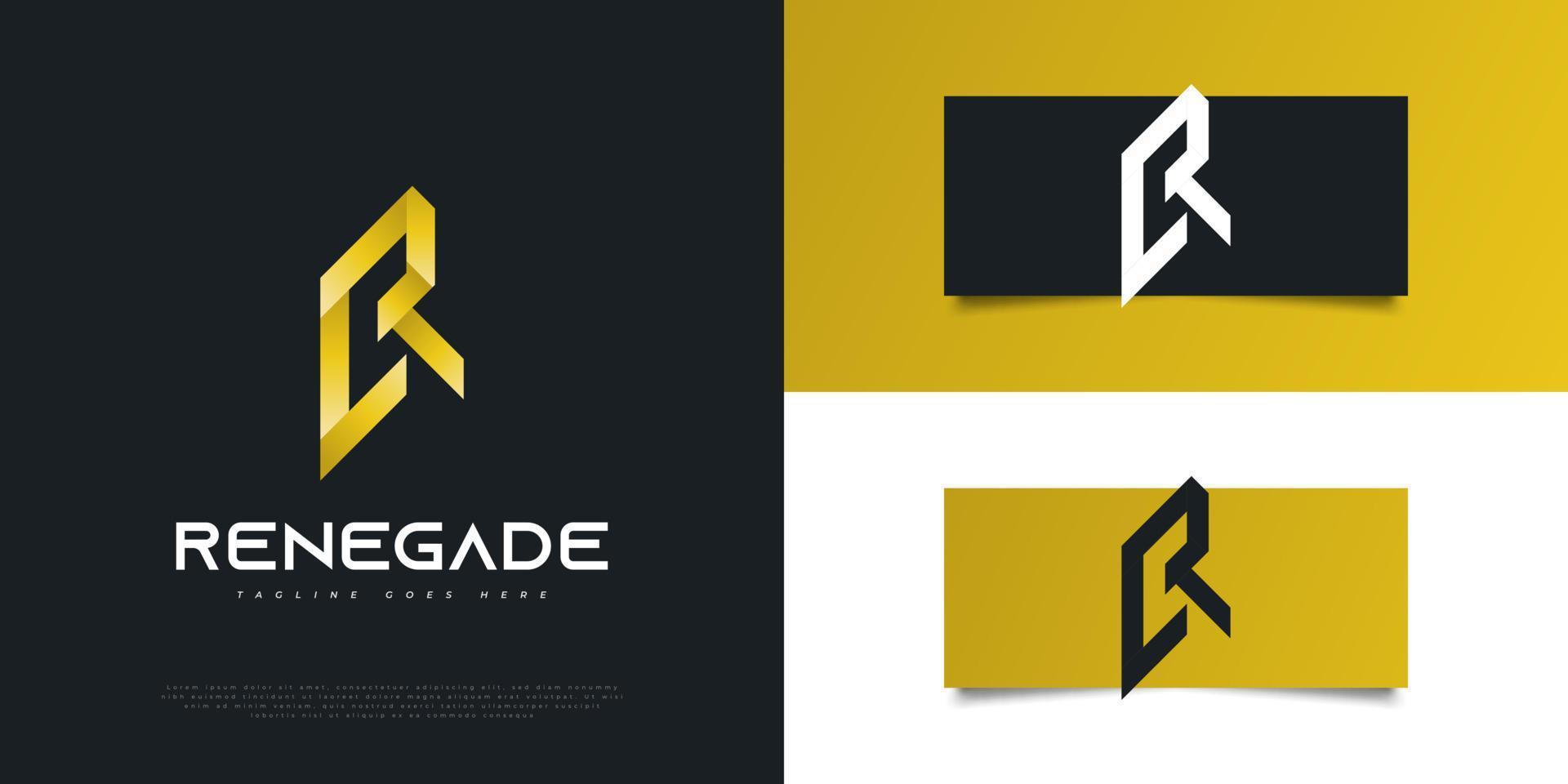 Abstract and Modern Letter R Logo Design in Yellow Gradient. R Monogram Logo Design Template vector