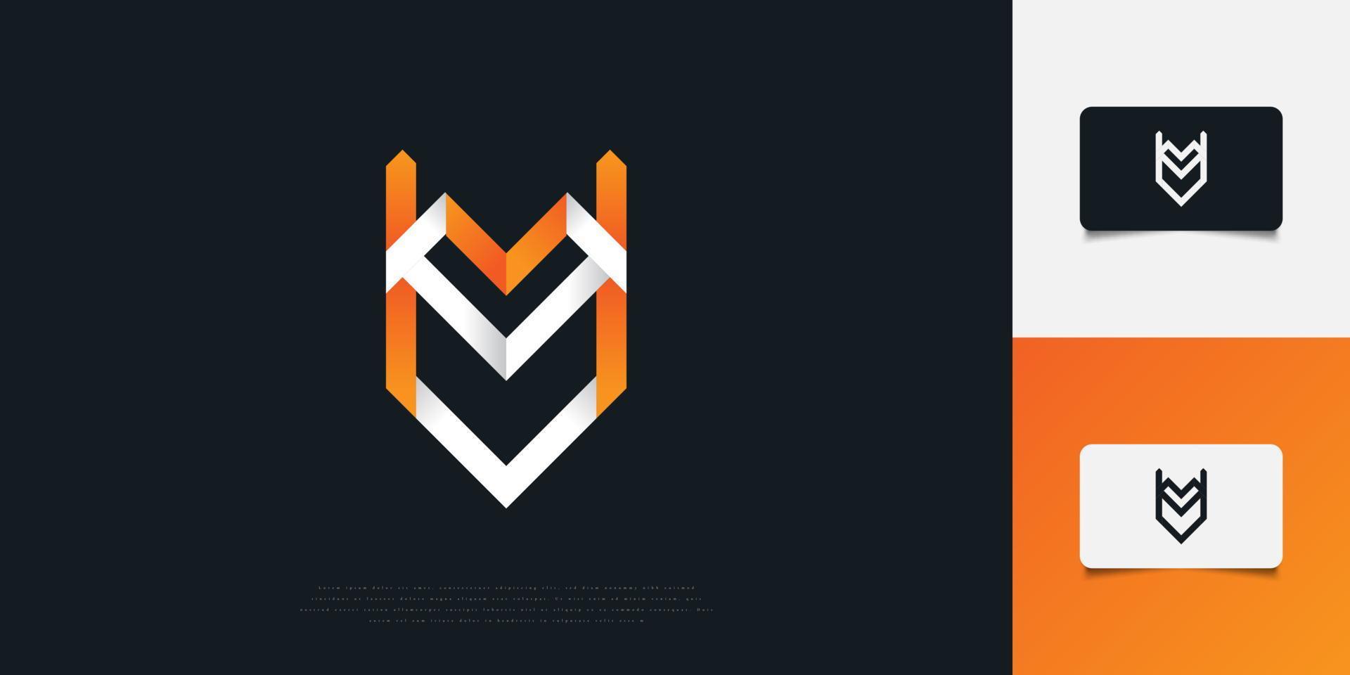 Abstract and Modern Initial Letter V and U Logo Design in White and Orange Gradient. VU or UV Monogram Logo Design Template. Graphic Alphabet Symbol for Corporate Business Identity vector