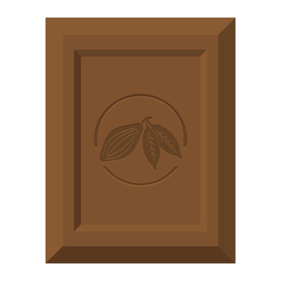 Piece of Chocolate. Flat Style. Sweet cacao snack. Candy bar icon for logo, sticker, print, recipe, menu, package design and decoration vector