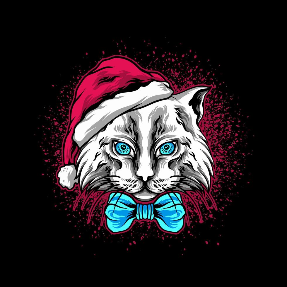 gato navidad ilustracion vector