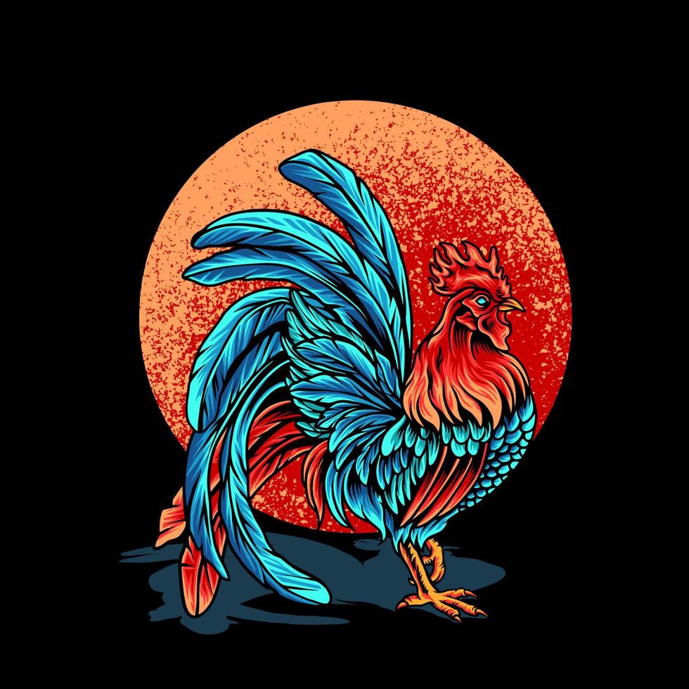 hermosa ilustración de gallo vector