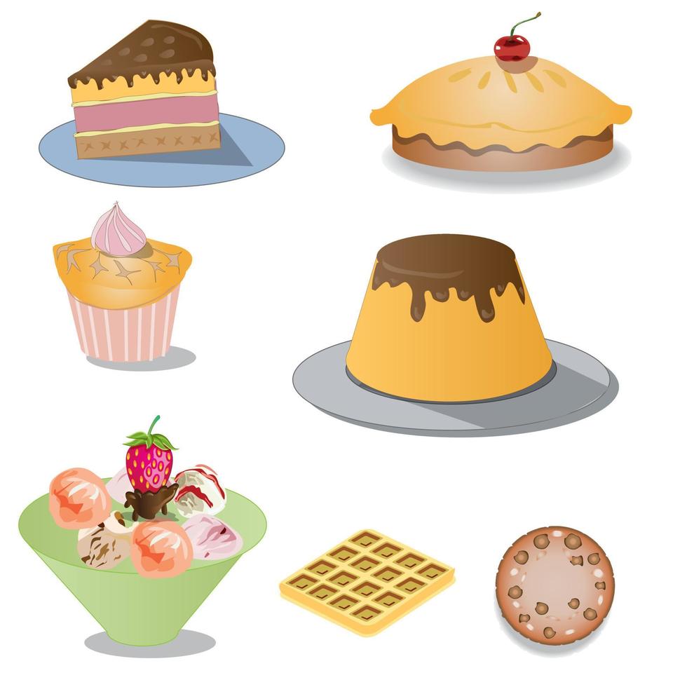 Dessert Set Vector