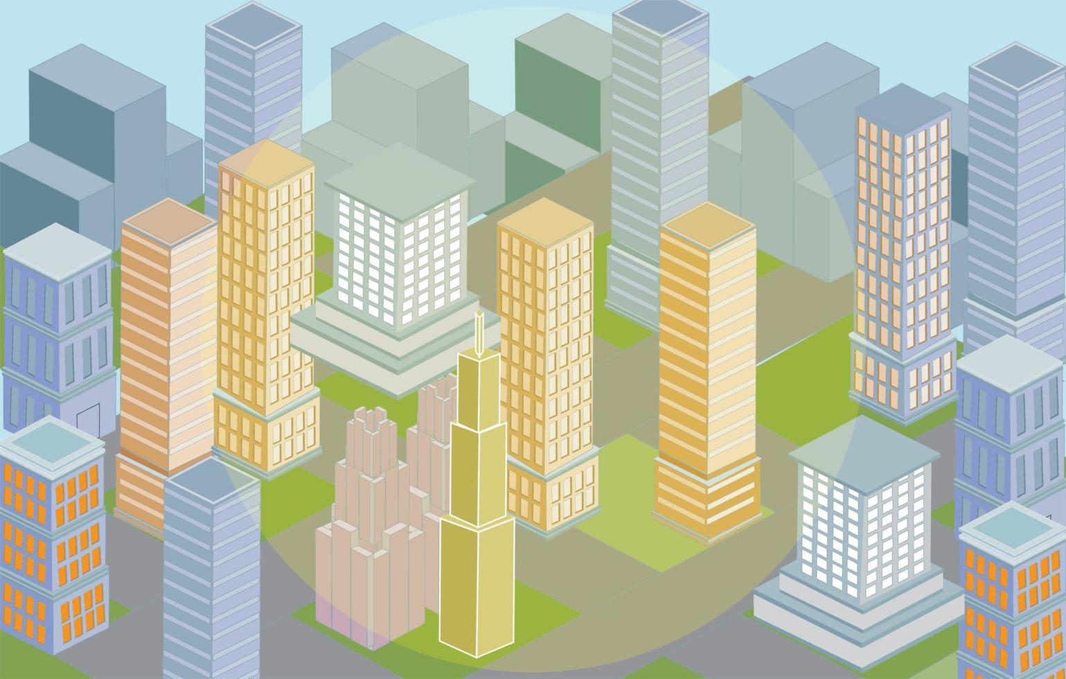 Isometric City View vector