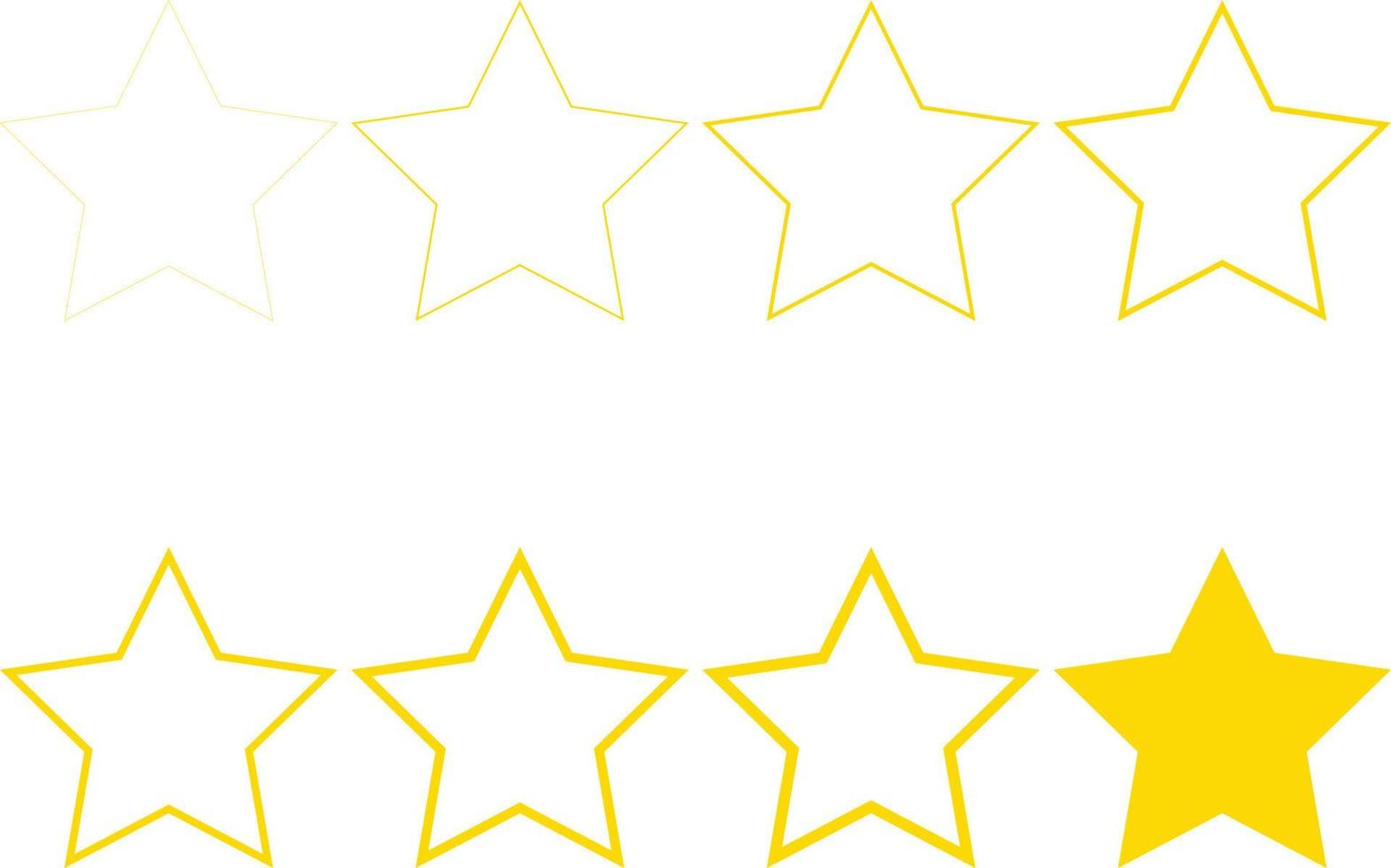Stars rating reviev Set of yellow stars.eps vector