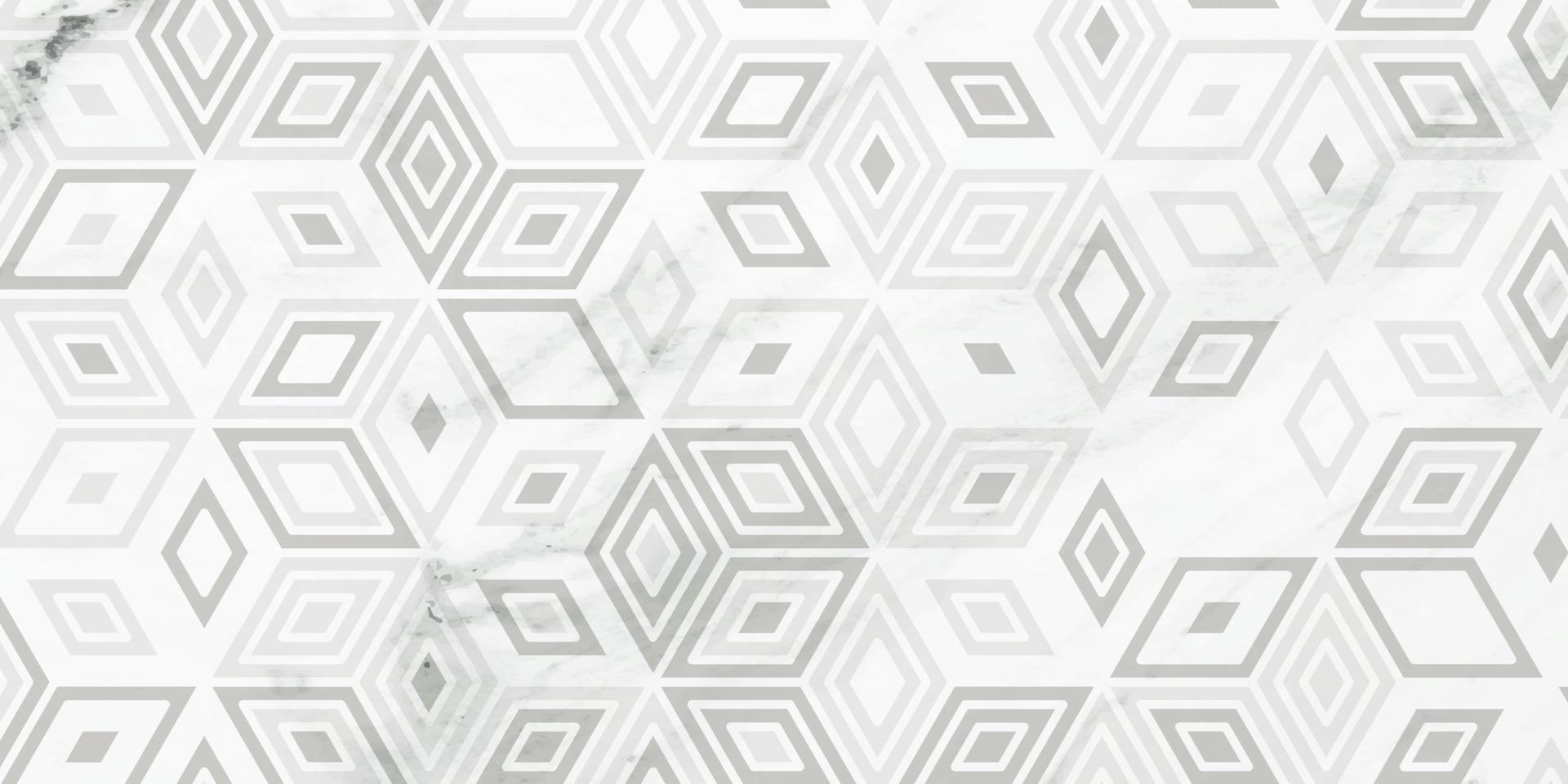 Geometric pattern gray background with marble texture vector