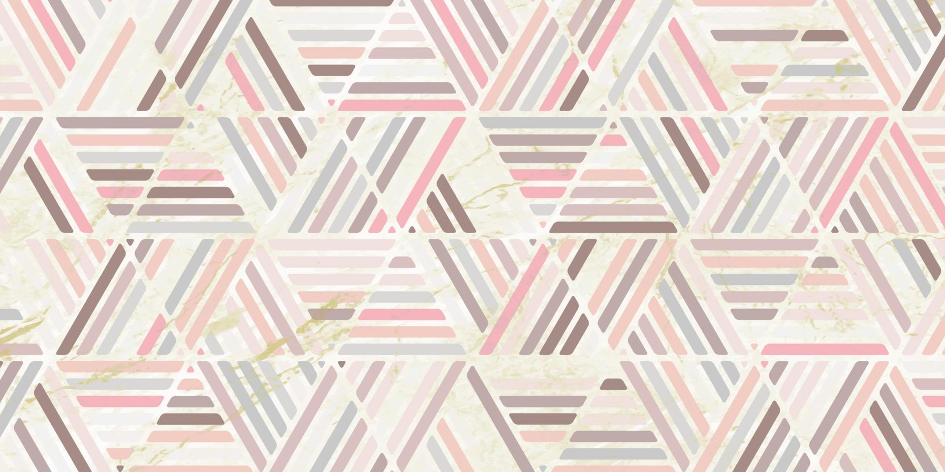 Geometric pattern pink background with marble texture vector