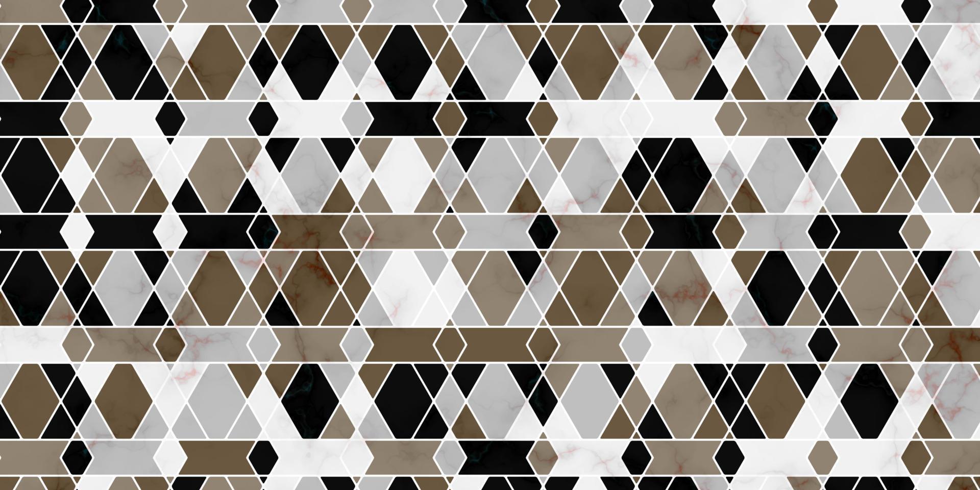 Geometric pattern with polygonal shape and marble texture vector