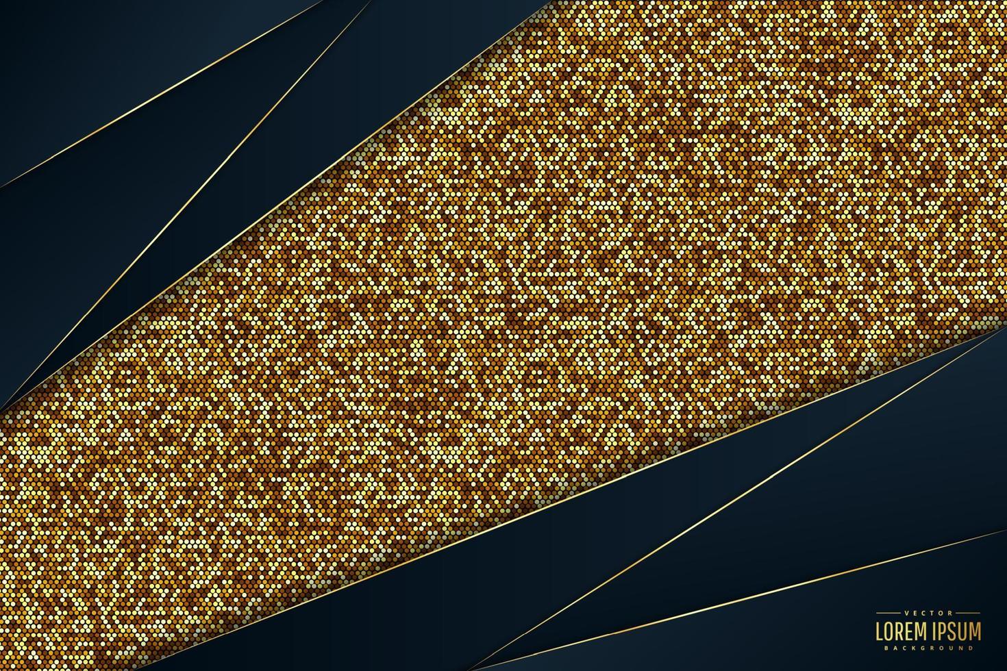 Abstract blue and gold background luxury with golden glittering vector