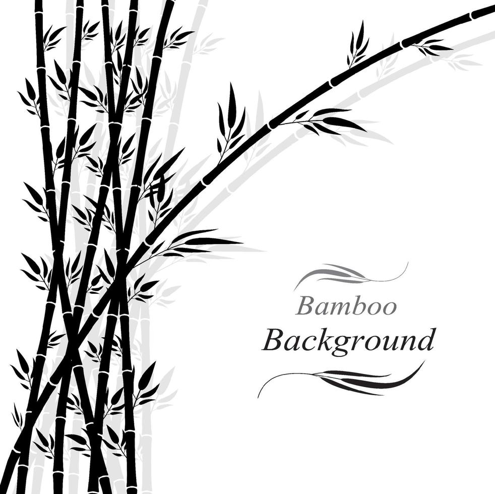 Bamboo forest chinese or japanese background silhouette art design vector