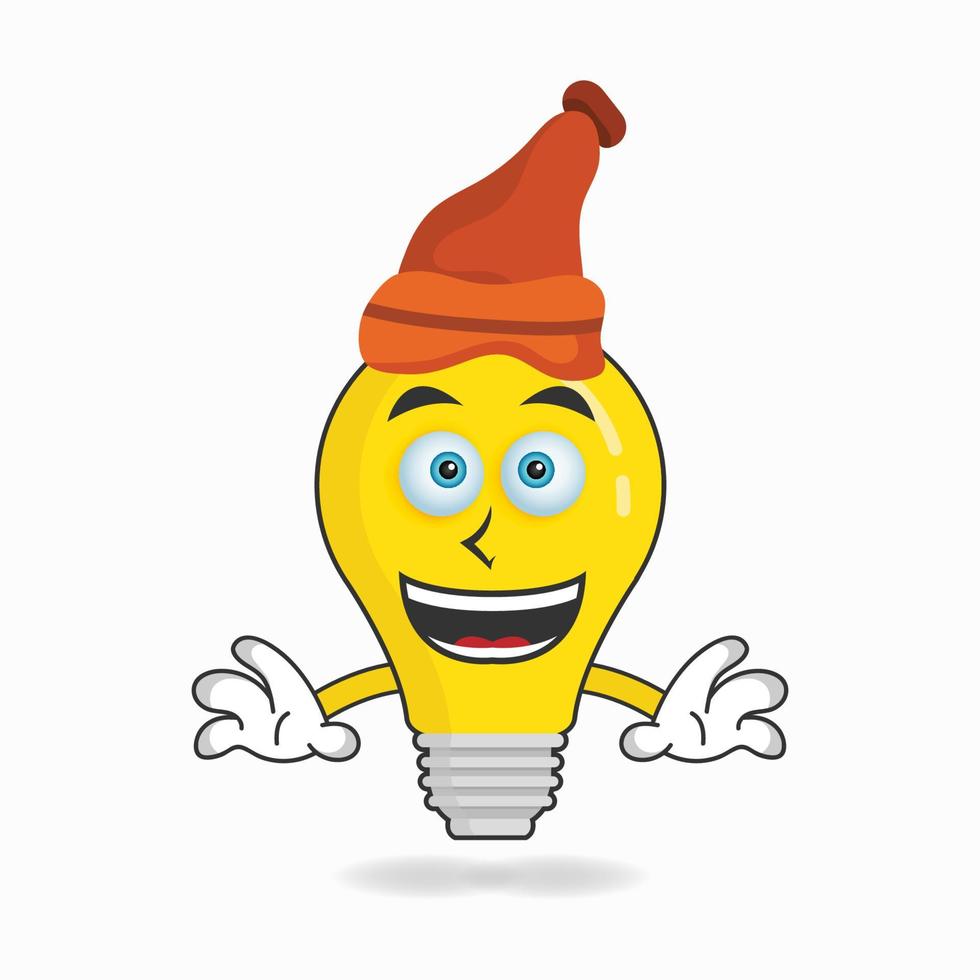 The Bulb mascot character wearing a hat. vector illustration