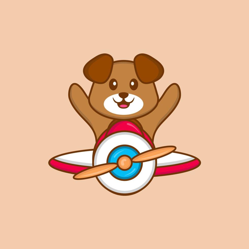 Cute dog cartoon character vector illustration.