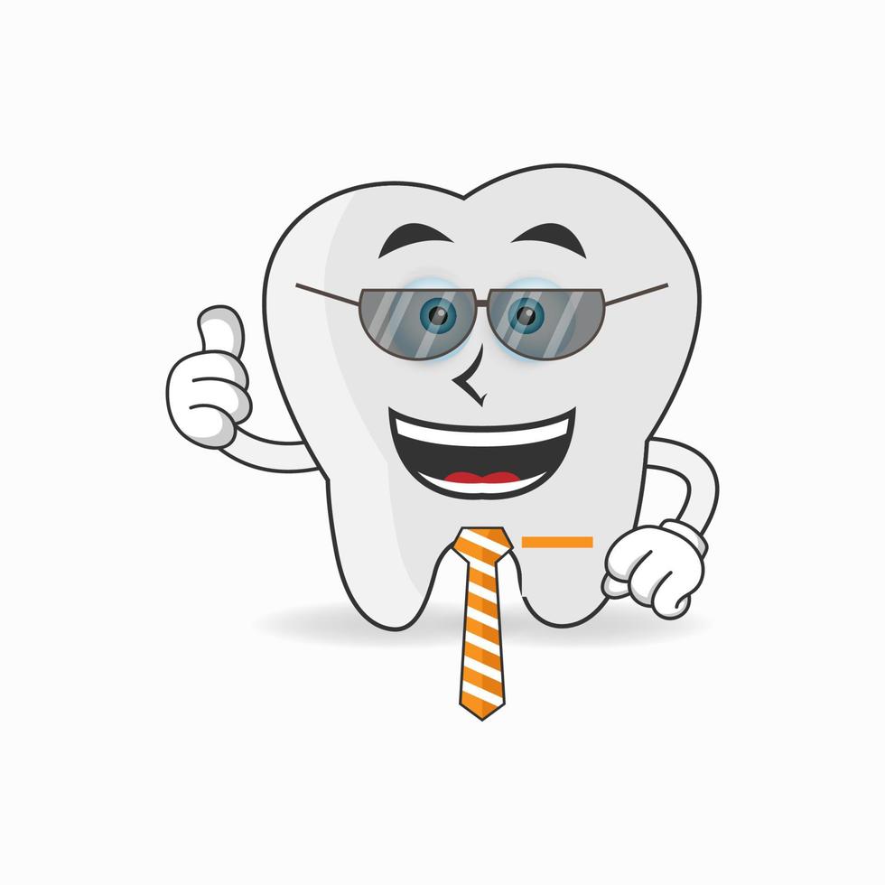 The Tooth mascot character becomes a businessman. vector illustration