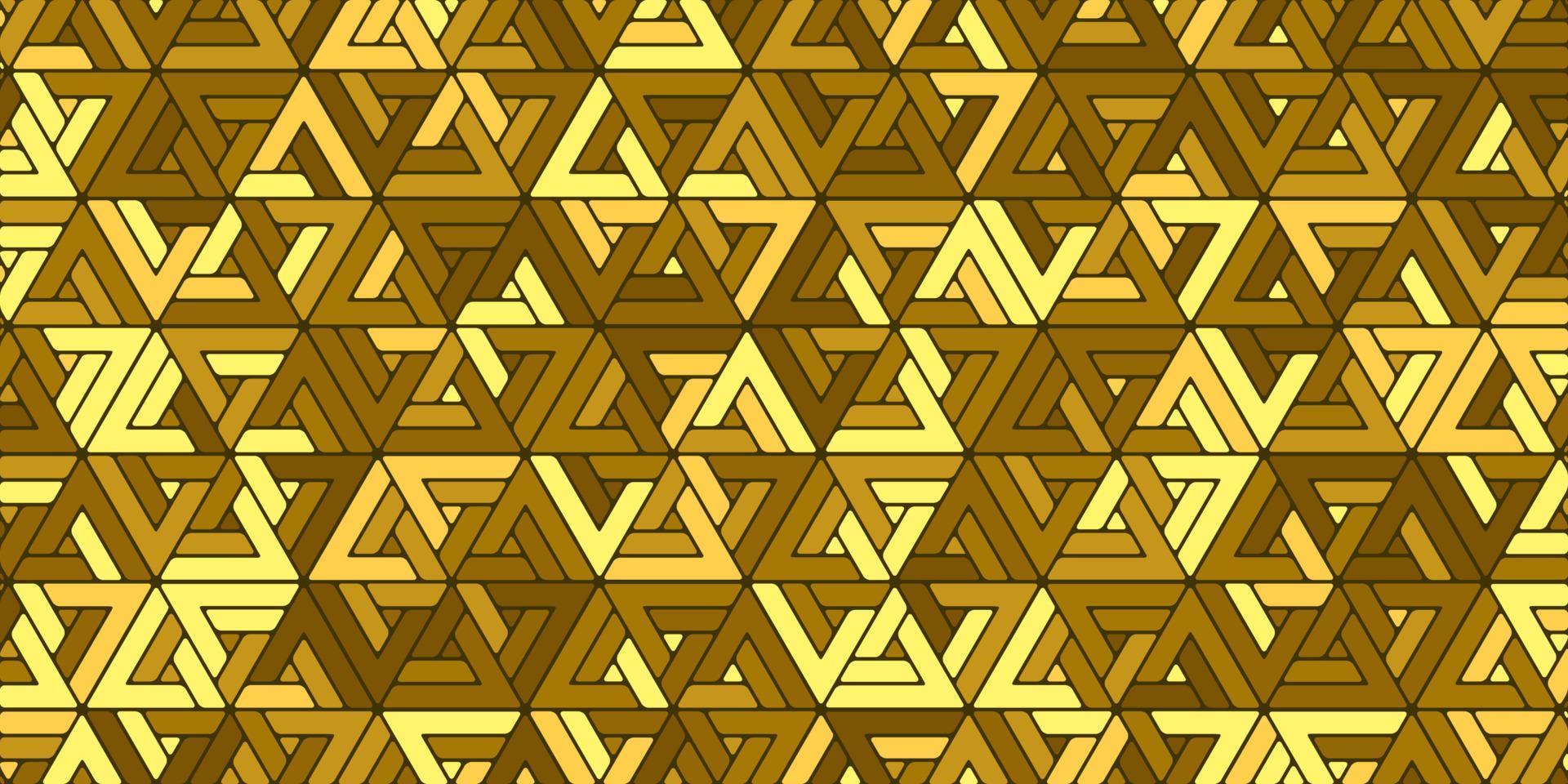 Geometric pattern with stripes triangle golden background vector