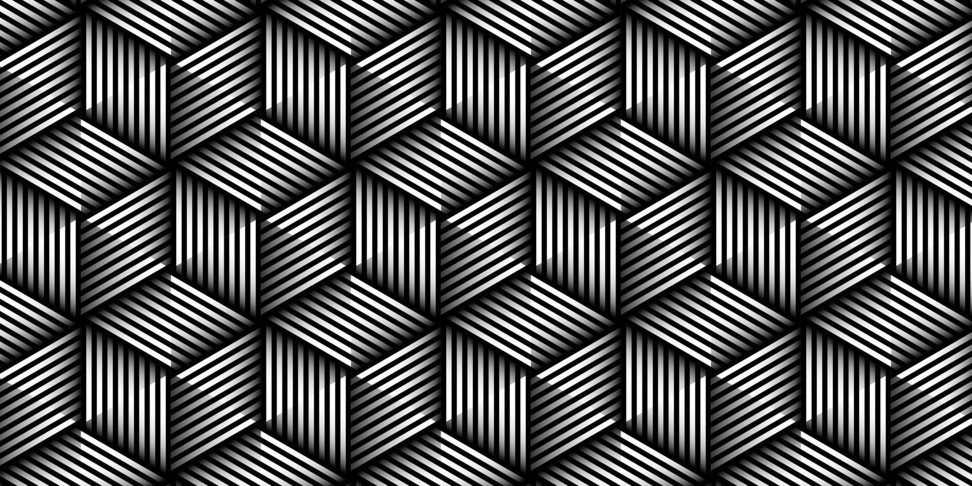 patrón geométrico forma de cubo fondo monocromo vector