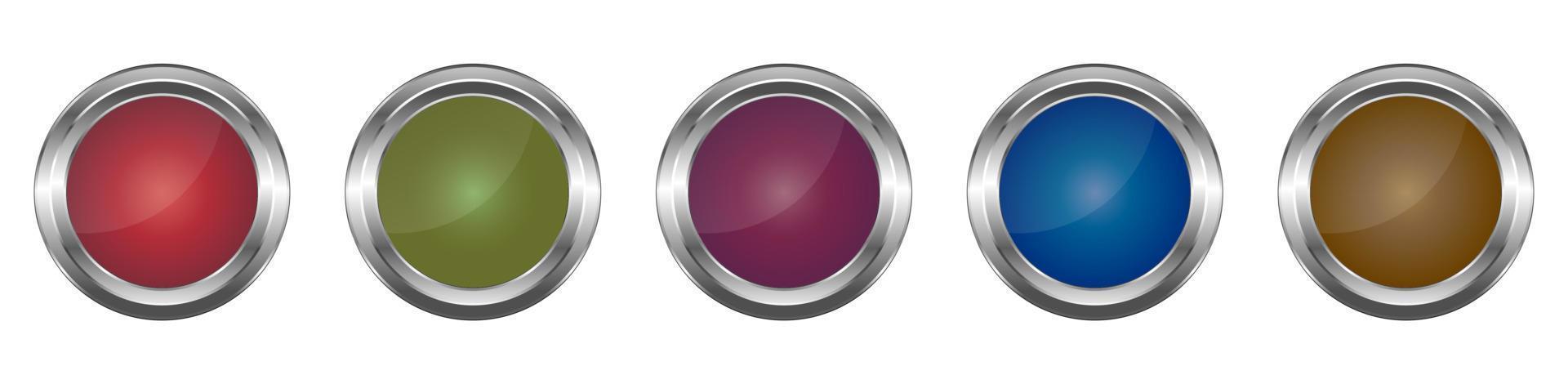 Silver shiny modern web buttons vector