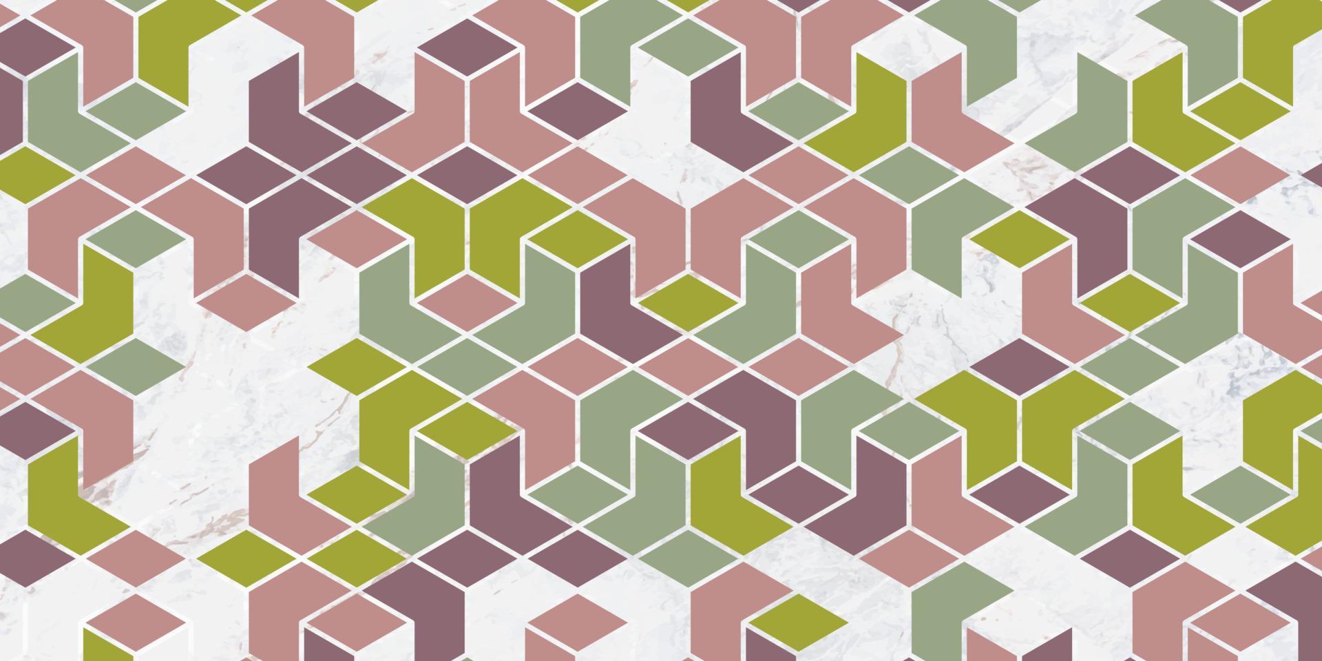 Geometric pattern green and brown background vector