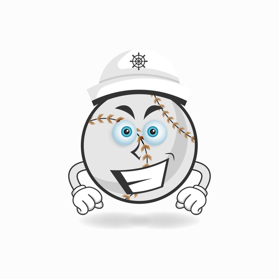 The Baseball mascot character becomes a captain. vector illustration