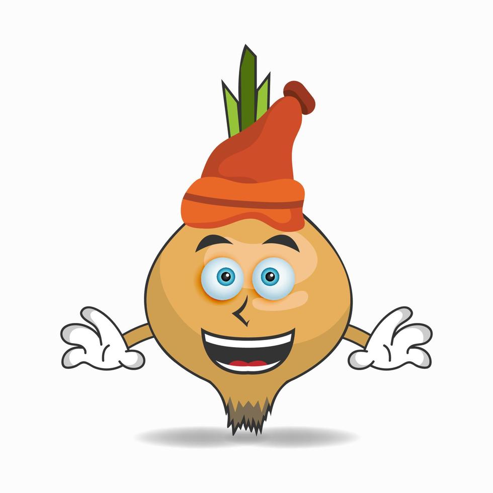 The Onion mascot character wearing a hat. vector illustration