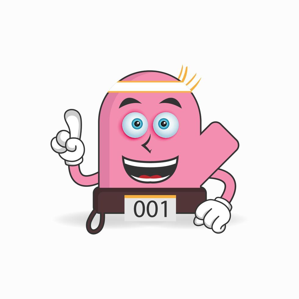 The gloves mascot character becomes a running athlete. vector illustration