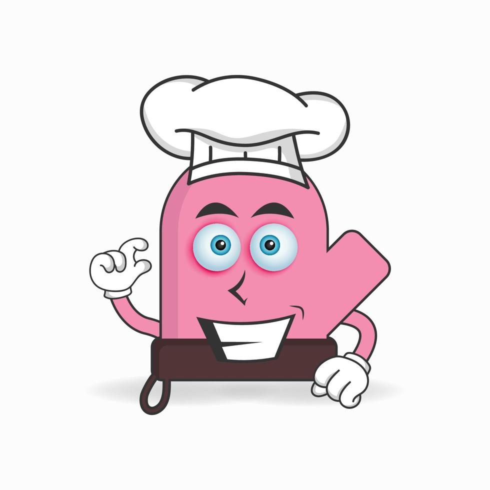 The gloves mascot character becomes a chef. vector illustration