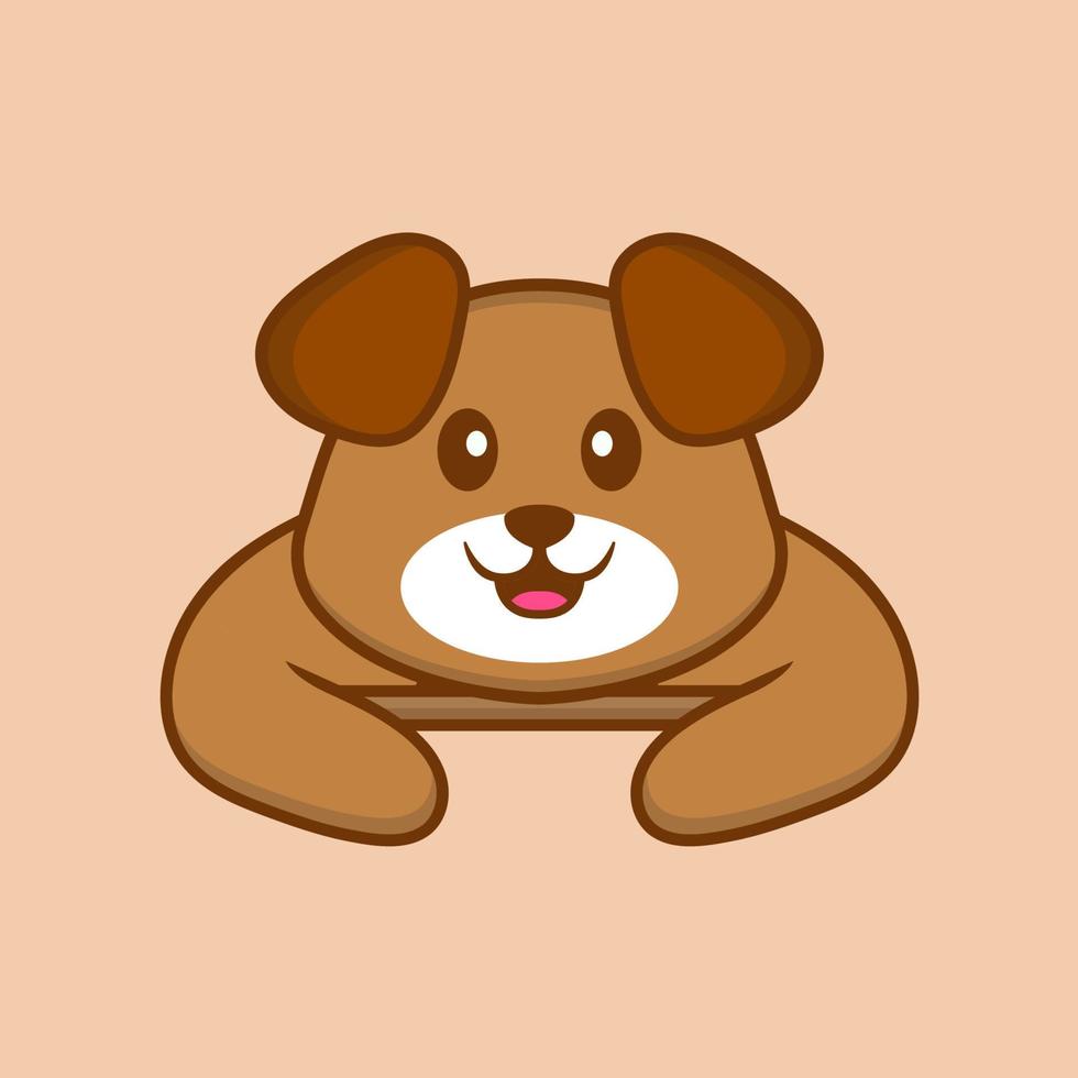 Cute dog cartoon character vector illustration.