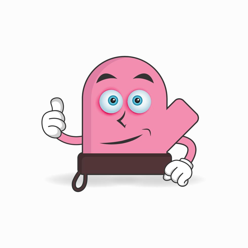 gloves mascot character with thumbs up bring. vector illustration