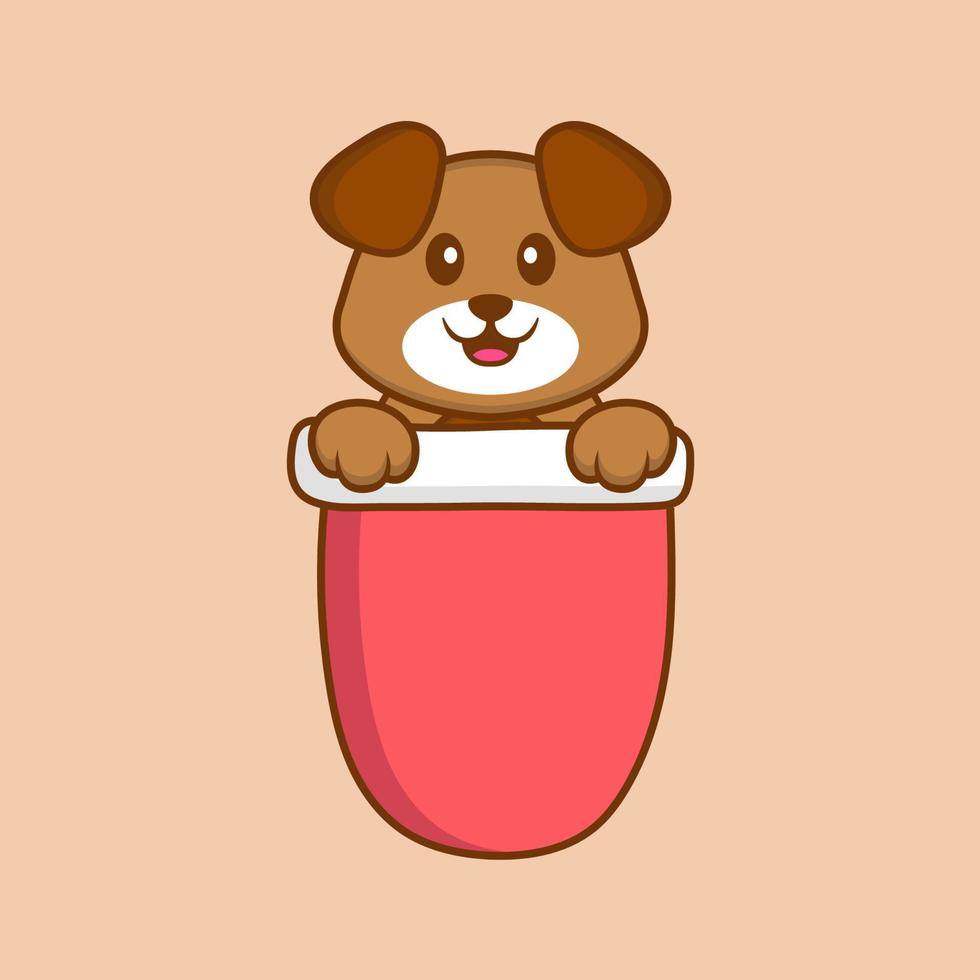 Cute dog cartoon character vector illustration.