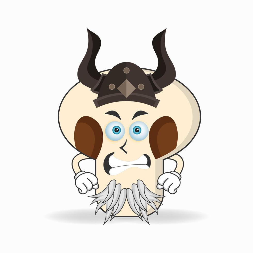 The mushrooms mascot character becomes a fighter. vector illustration