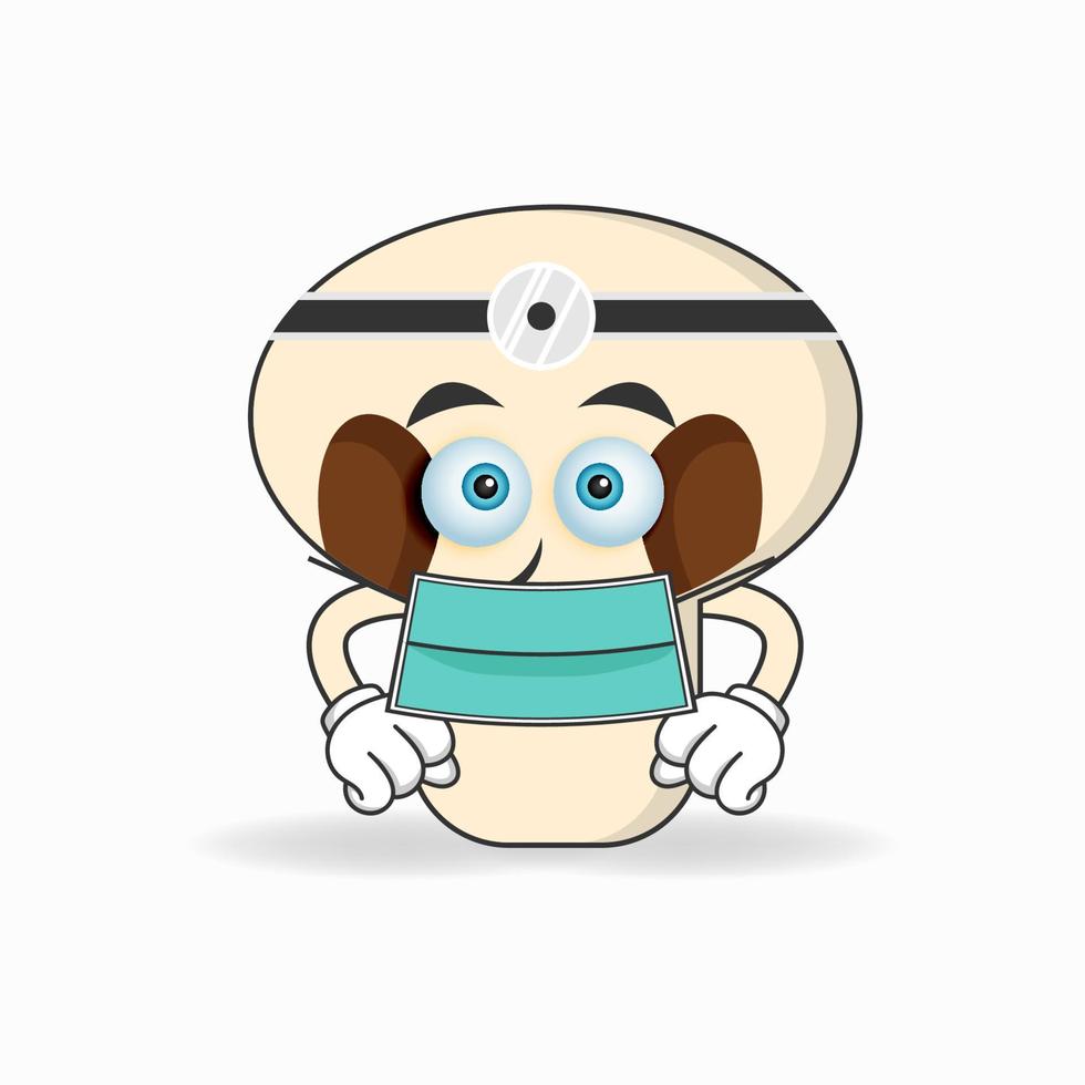 el personaje de la mascota de las setas se convierte en médico. ilustración vectorial vector